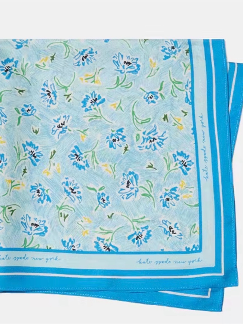kate spade Blue Floral Tossed Throw with Yellow Accents